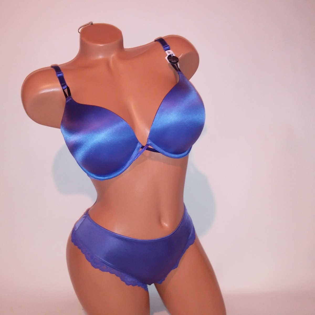 新品❤️victoria's secret bra 34B & panty S Victoria's Secret Shine Strap Smooth Push Up Bra Stockings
