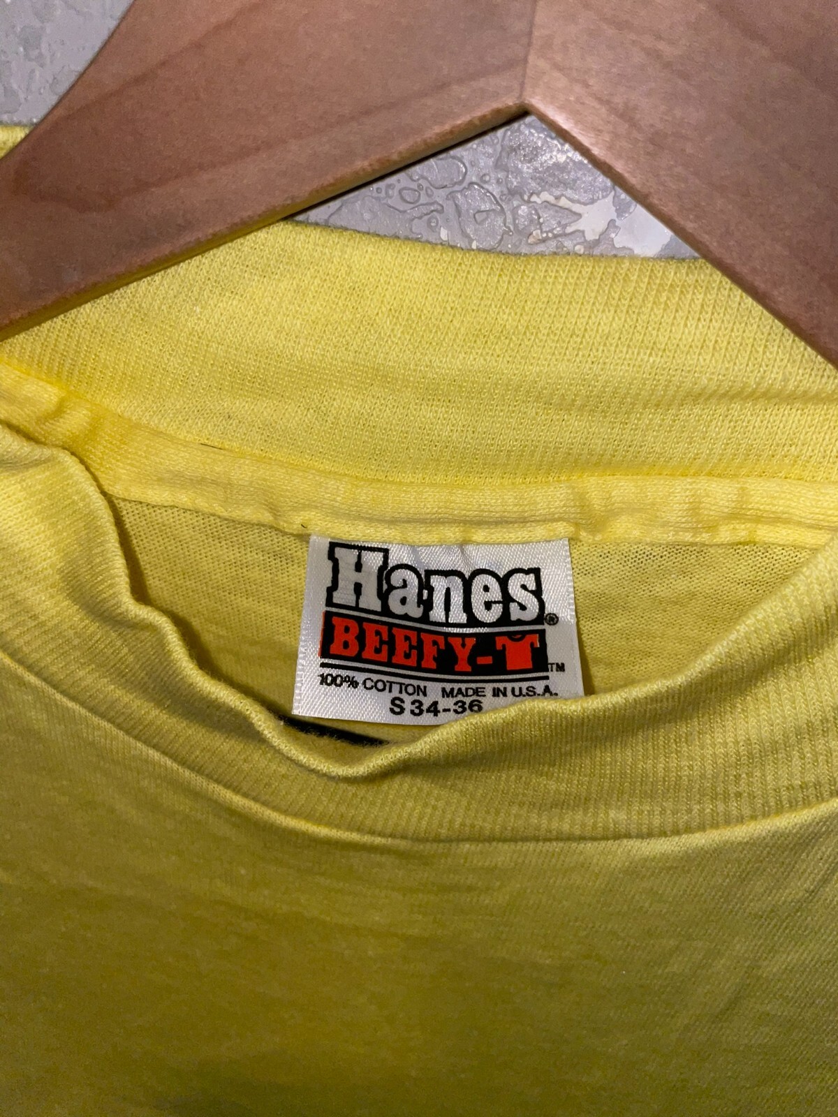 80'S Hanes BEEFY-T Blue Tag Advertising T-Shirt Made in USA Men's M Vintage /eaa446675