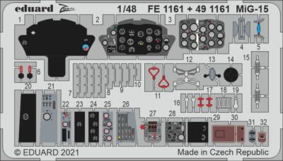 Eduard 1/48 MiG-15 Cockpit+Detail (Bronco/Hobby 2000) 491161