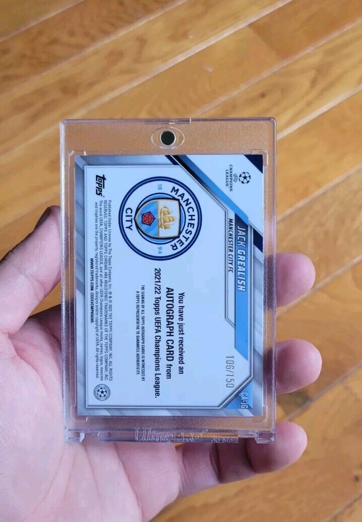 2021-22 TOPPS CHROME UCL JACK GREALISH AUTOGRAPH BLUE 2021-22 TOPPS CHROME UCL JACK GREALISH AUTOGRAPH BLUE