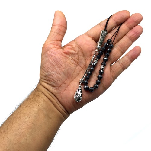 Cuentas y brazalete de preocupación KOMBOLOI cuentas de ansiedad (hematita facetada 8 mm 21 cuentas) - Imagen 4 de 10