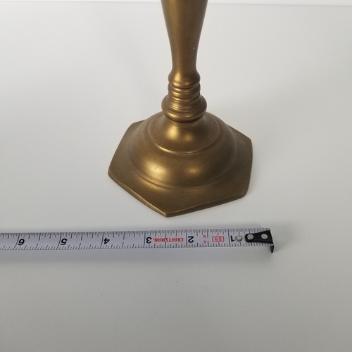 VINTAGE Messing 10,5 Zoll Kerzenständer Sechseck Sockel Kegel Hochzeit Klassiker - Bild 5 von 6