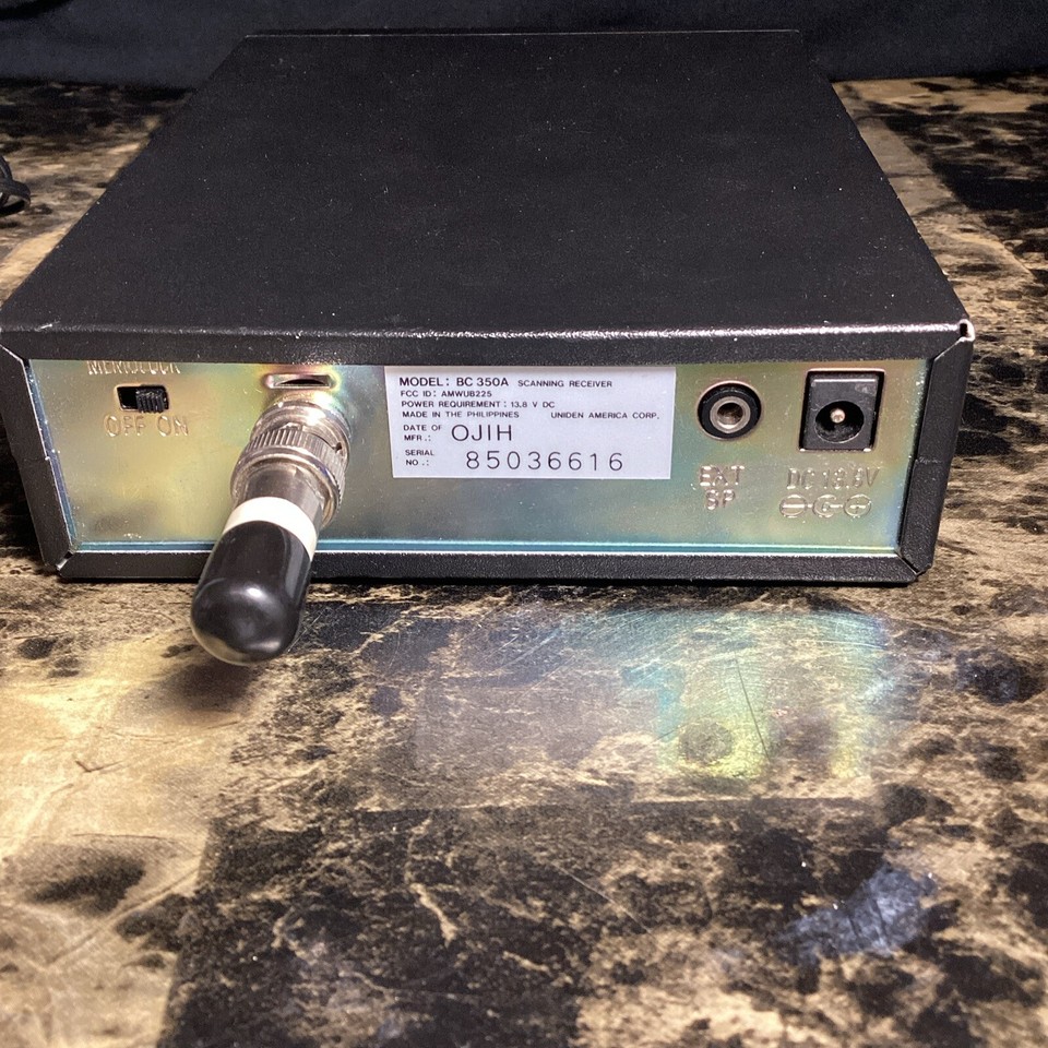 Uniden Bearcat BC350A Scanner Police Fire Air Weather Radio Adapter