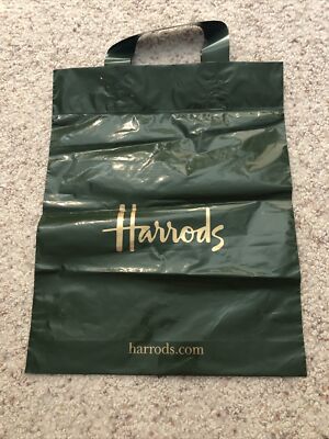 Harrods　KNIGHTSBRID GE Harrods Knightsbridge Green Small PLASTIC Shopping Bag LONDON UK
