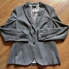 Stile Benetton Jacket Blazer Career Gray Pockets Lined Size 42 US 6