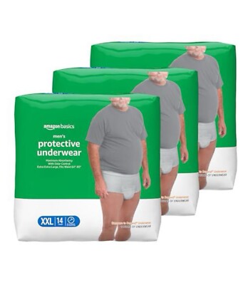 Amazon Basics Men s Protective Underwear, Maximum Absorbency, XXL, 42 Count