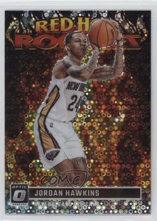 2023 Donruss Optic Red Hot Rookies Fast Break Holo Prizm Jordan Hawkins RC 5y7