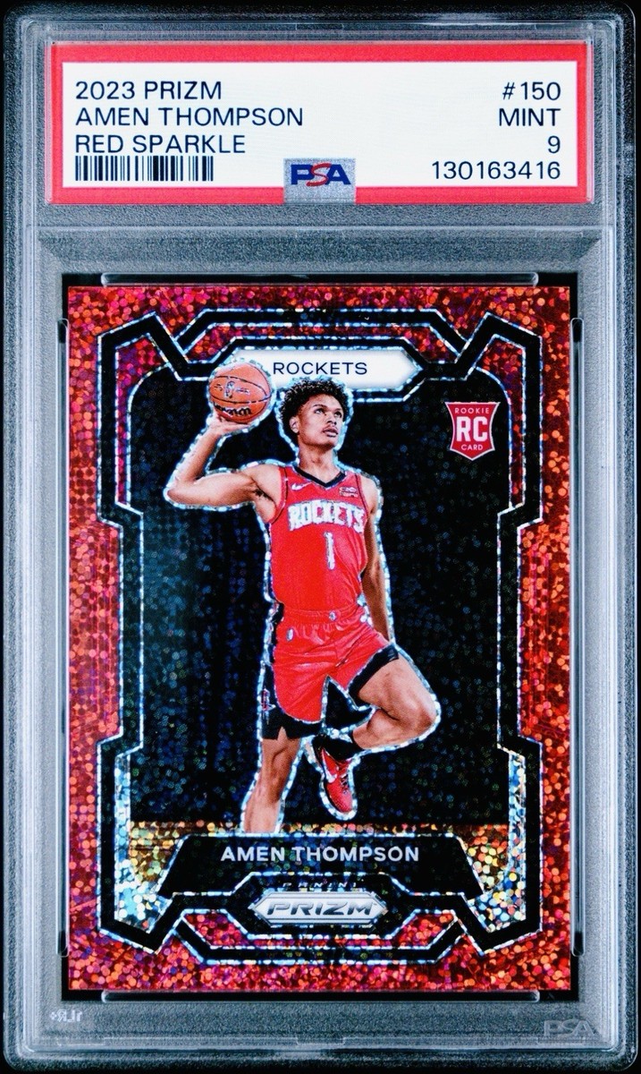 2023-24 Panini Prizm - Amen Thompson #150 Red Sparkle Prizm (RC