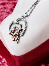 Sterling Silver Mother Daughter Heart Charm Pendant