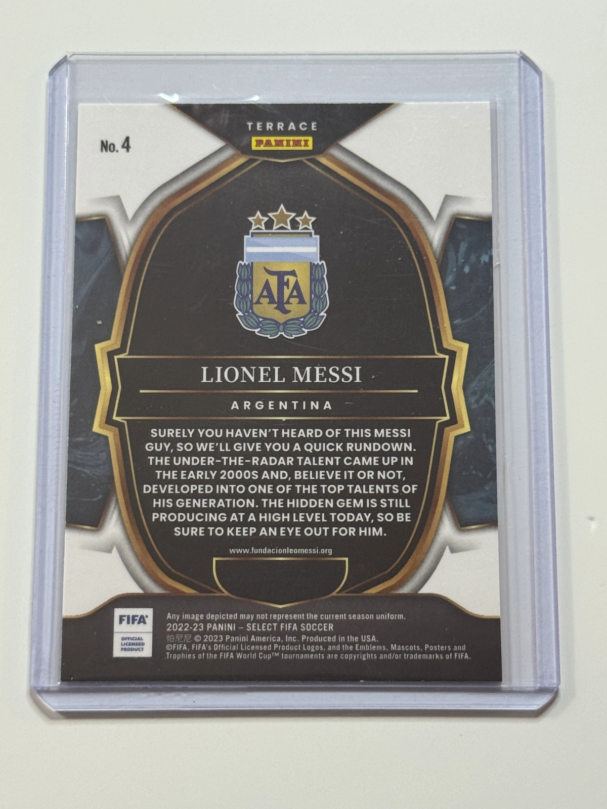 2022-23 Panini Select Fifa Terrace Messi view 2