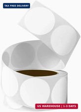 White Dot Stickers Roll 1 Inch Round Vinyl Labels Removable 500 PCS