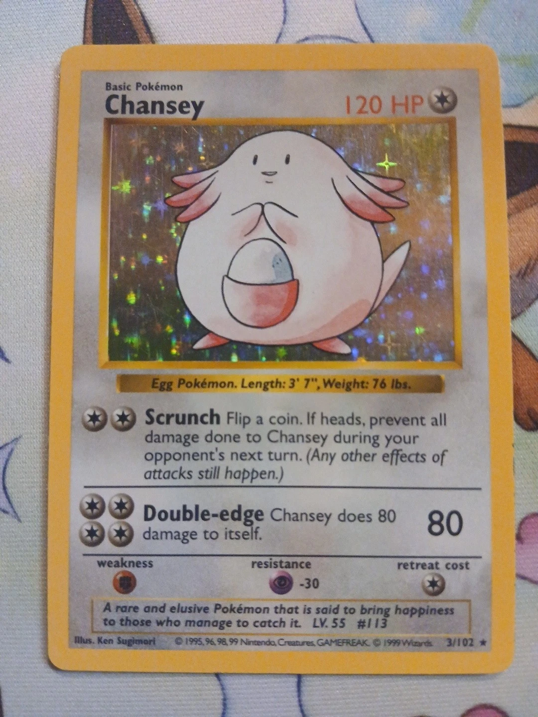 Chansey 003/102 Base Set (Shadowless) Holo