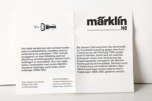Märklin H0 Instrucciones para Embragues (355814) | Condition: Gut