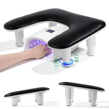 Big Arm Rest for Nails Tech - U-Shaped Manicure Nail Arm Rest Stand  Black 