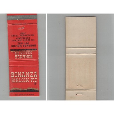 Matchbook Cover Bonanza Sirloin Pit Restaurant Richardson TX