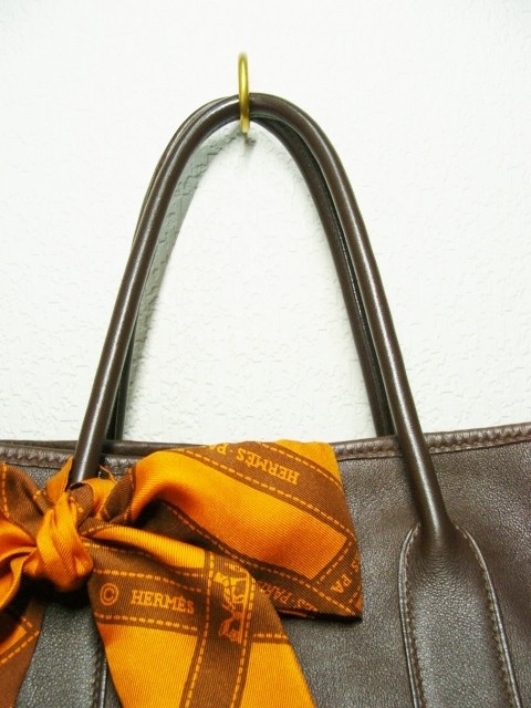 HERMES All Leather Swift Skin Garden Twilly TPM Party Tote Hand Bag Bag from JAP