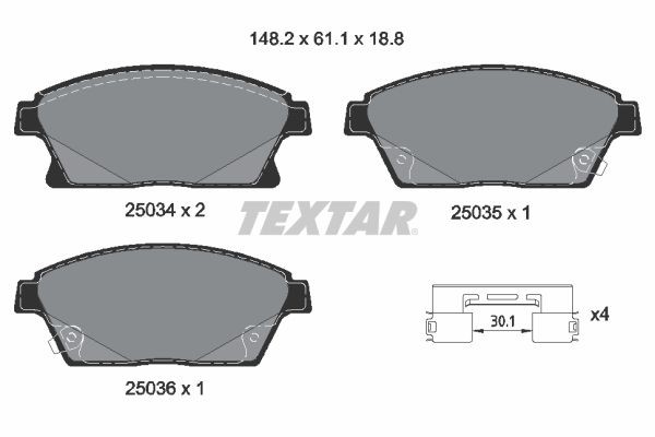 NEU - Textar 2503401 Bremsbelagsatz, Scheibenbremse FüR Cadillac Chevrolet Opel-image
