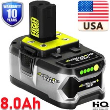 For RYOBI 18V 8.0Ah P108 High Capacity Battery 18Volt Lithium-Ion One Plus P109