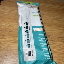 Lot Of 3 Simply Conserve 7- Outlet Power Strip Energy Saver Surge Protector 120V
