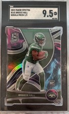 2022 Panini Spectra Rookies Nebula Prizm Breece Hall #’d 1/2 Must See! Sgc 9.5