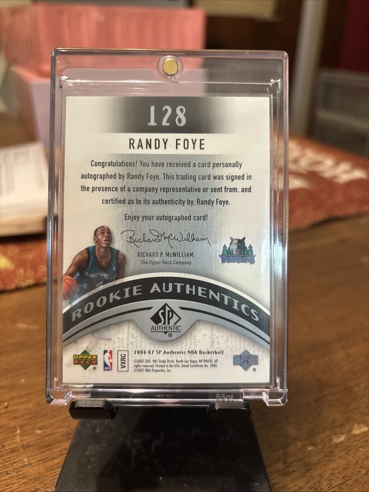 2006-07 SP Authentic Auto /299 Randy Foye #128 Rookie Minnesota Timberwolves - Image 4 of 4