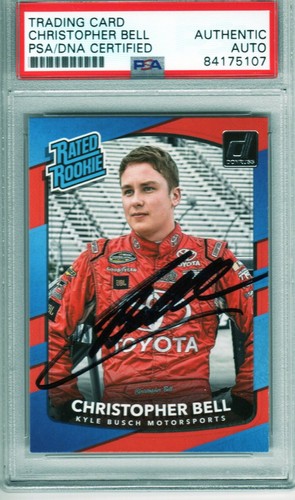 2018 DONRUSS RACING Christopher Bell RATED ROOKIE AUTO PSA/DNA CERTIFIED!