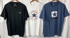 Lote de 3 camisetas Converse para hombre con logotipo en negro, blanco y azul elige tu talla nuevas con etiquetas