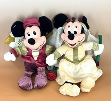 Disney Store ROMEO MICKEY  JULIET MINNIE MOUSE 9  Bean Bags Plush  s mint w/tags
