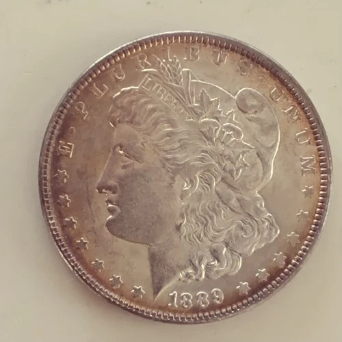 1889 Morgan Silver Dollar $1 Uncertified 90% Silver 10% Copper 0.9 Fine US Coin