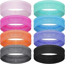 8 Pieces Sweatbands Non Slip Headbands Stretchy Running Sports Sweatbands Workou