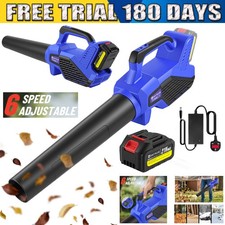 21V Cordless Air Leaf Blower 6 Speed Electric Garden Snow Dust Cleaner + Battery