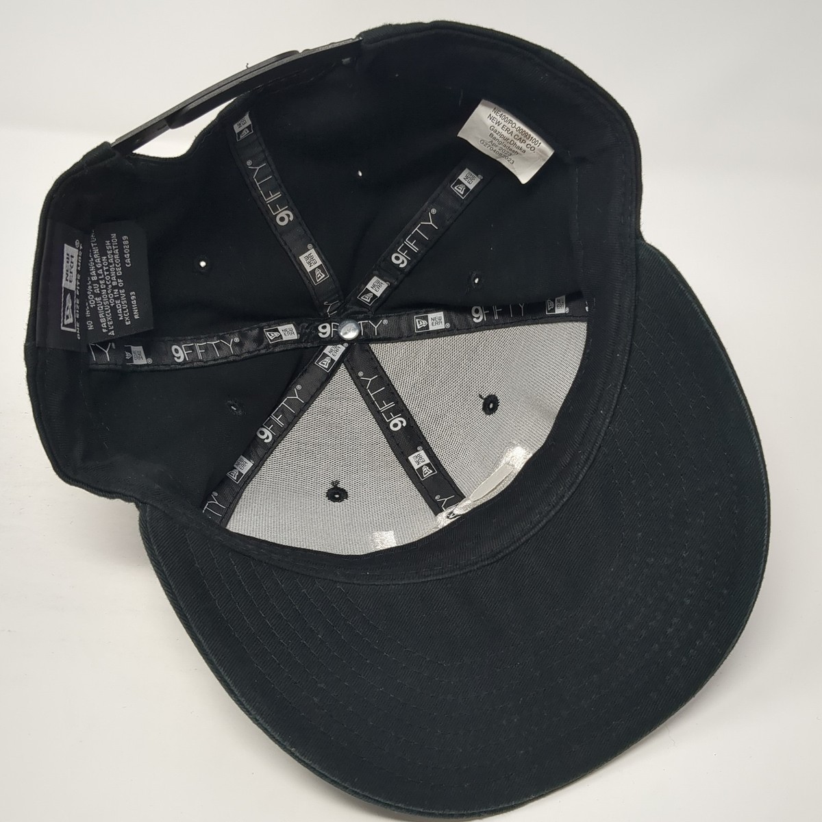 RH Snapback Baseball Cap Black One Size Adjustable Embroidered