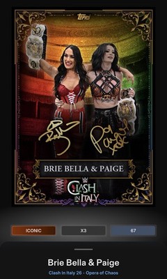 Brie Bella & Paige Rainbow Iconic Opera of Chaos - Topps Slam WWE Clash In Italy