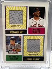 2025 Topps Heritage Basebal-Dual Player MLB Relic Devers &Yoshida #DPMCR-DY