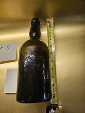 Antique Bottle from 1855-1861 Olive Green Black  Bottle from England 10.25"
