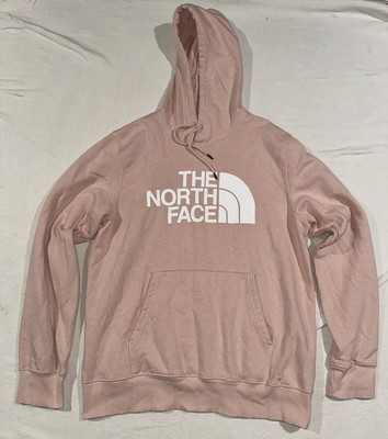 The North Face Men s Pullover Half Dome Hoodie White Logo Misty Pink Size Large