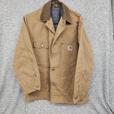 VTG Carhartt Chore Coat Mens 42 Blanket Lined Brown Duck Workwear Jacket 70s 80s