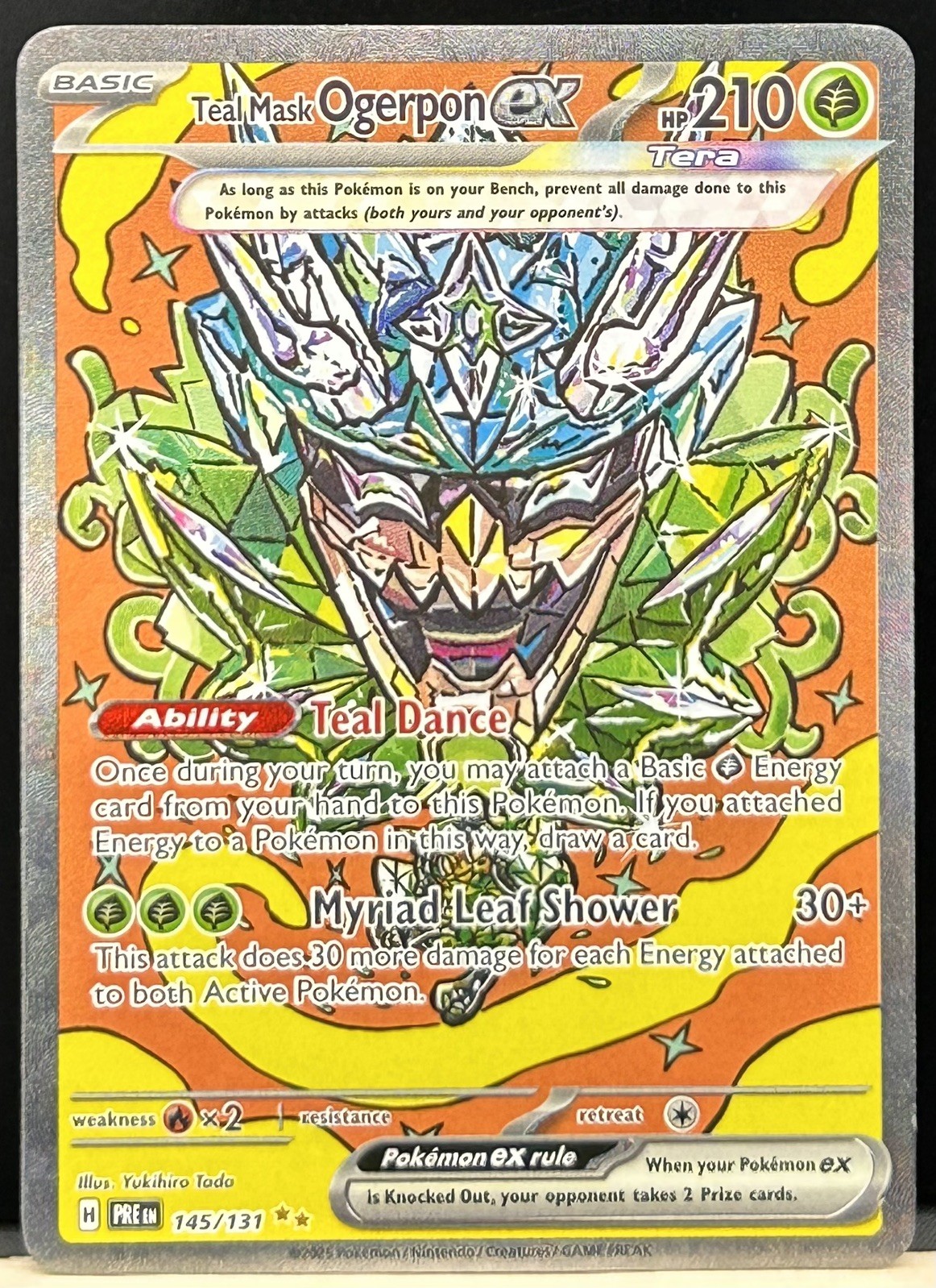 Teal Mask Ogerpon ex 145/131 Sv: Prismatic Evolutions Holo SIR - NM