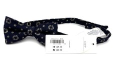NWT Janie and Jack Boys Navy Silver Bow Tie Size 6 Adjustable