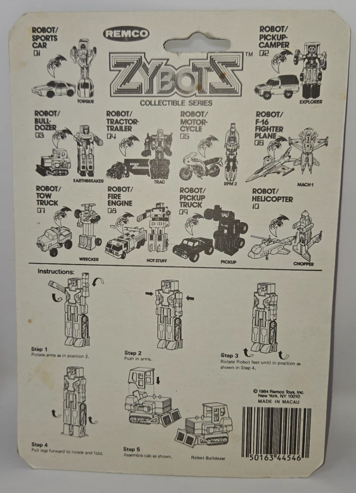 Remco Zybots Bulldozer Yellow/Red and Red/Yellow Cardbacks Missing Tops - Image 2 of 4