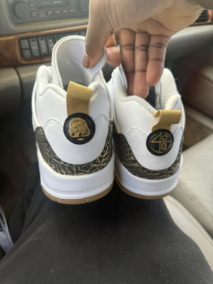 #ad Air Jordan Spizike Low #x27;White Black Metallic Gold#x27; Size 14 $200.00