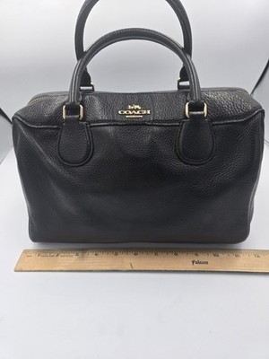 COACH F31376 Bennett Satchel Black Pebbled Leather W/ Crossbody