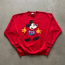 Vintage 90s Disney Mickey Mouse Sweatshirt Size XL Red Crewneck