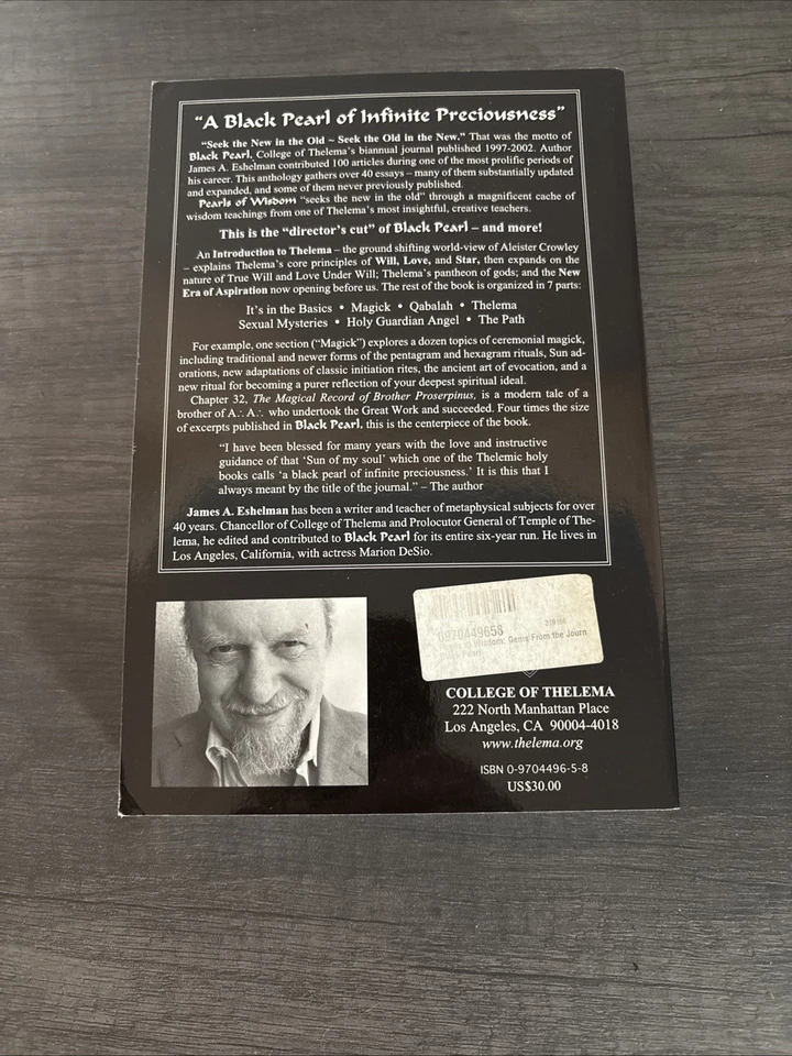 PEARLS OF WISDOM GEMS FROM THE JOURNAL BLACK PEARL Eshelman Occult Crowley - Image 2 of 4