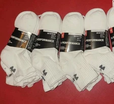 16 Pairs Under Armour Socks Low Cut Performance Med White M 4 To 8.5 W 8 To 10.5