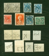 Perfins, Lochungen Niederlande 8  Marken