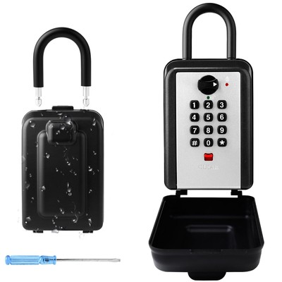 Key Lock Box, 12-Digit Code, Weatherproof Wall Mount, Large Capacity 5-8 Keys...