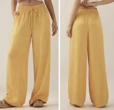 NWT Anthropologie Textured Satin Pull-On Wide-Leg Pants, Size S