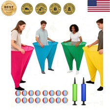 Funny Outdoor Game Set with 4 Granny Pants, 16 Balls 2 Pumps - Instant Fun