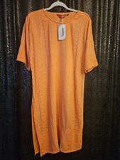 NEW. With Tags Size 46 (XXXL) Orange Embroidery Women's Dress-ds713 Dress